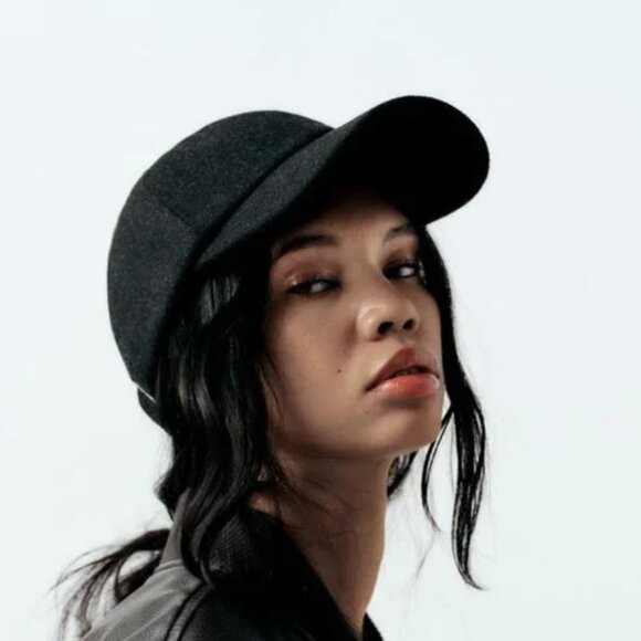 NWT ZARA FELT TEXTURE HAT ANTHRACITE GRAY main image 4